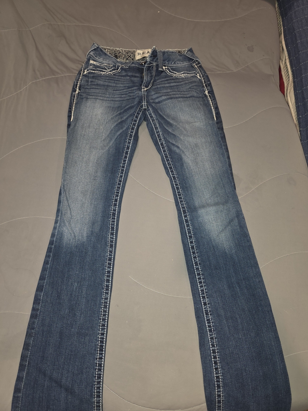 Ariat Women's Dark Blue Flare Jeans with Faded Detailing 2 pairs